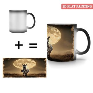 Taza de Cerámica de Boca Redonda Lisa de 11 oz, Taza Mágica que Cambia de Color con el Calor - Product Image 4