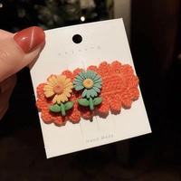Pinces à Cheveux Crochet Faites Main en Gros avec Fleur de Marguerite pour Bébés et Petites Filles