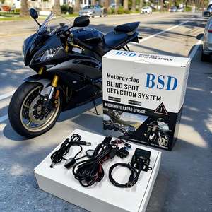 Détecteur de radar d'angle mort pour motos tout-terrain avec voyants lumineux et rétroviseurs grand angle rotatifs et réglables - Product Image 4