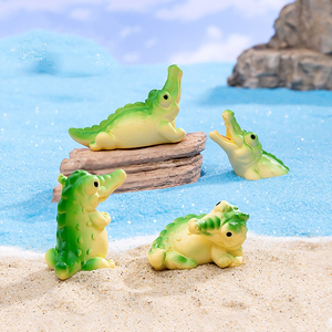 Mini figurines de crocodile en résine de dessin animé pour décorations paysagères, miniatures d'alligator, breloques animales, ornements, accessoires de bricolage - Product Image 3