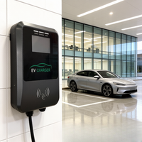 Nueva Estación de Carga para Vehículos Eléctricos Comerciales, 7/11/22kW Tipo 2 OCPP 1.6J IP54, Solución de Estacionamiento para Puntos de Trabajo, Montaje en Pared, Jinghu TA-AC-P-B