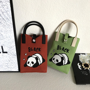 2026 Korean Style New Niche Cartoon Panda Hobos Shoulder Crossbody Phone <strong>Bag</strong> Open Soft Handle Polyester Handbag Casual Women's - Product Image 2