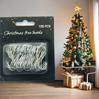 Crochets en forme de S pour décorations d'arbre de Noël, accessoires, fils multi-usages, crochets en C en métal, emballés en petite boîte