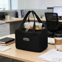 Sac isotherme carré en tissu Oxford, grande capacité, avec double fermeture éclair, pour repas, prêt à être expédié directement de l'usine