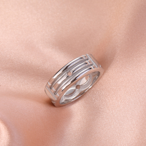 Bague Atlantis Minimaliste en Acier Inoxydable, Tendance et Élégante, Alliance pour Hommes et Femmes, Bijou Cadeau d'Anniversaire, Vente en Gros - Product Image 1