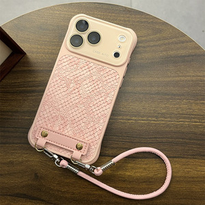Croc Embossed Phone Case with Lanyard, Anti-Scratch Full Camera Lens <b>Protector</b>, Shockproof Corner <b>Cover</b> for iPhone - Product Image 5