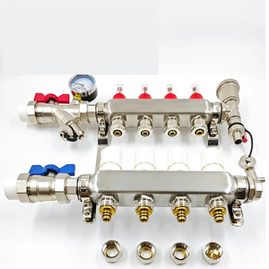 Collettore per Riscaldamento a Pavimento Elettrico in Acciaio Inox Nichelato, Design Moderno, 2-12 Vie, 230V, Facile Installazione per Appartamenti - Product Image 1