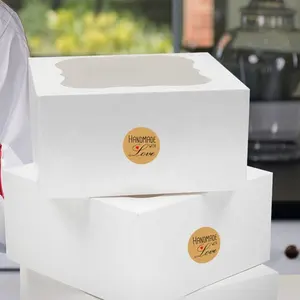 쉬운 핫 세일 는 세트 팩으로 널과 창 수축 포장을 가진 음식 급료 미리 형성된 백색 고정되는 케이크 상자를 조립하고