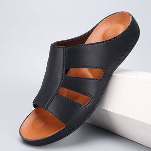 Chaussons de plage pour hommes en cuir ultra-fin multicolores de grande taille pour les loisirs d'été au Moyen-Orient transfrontalier - Product Image 6