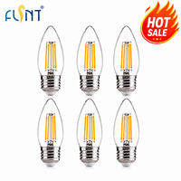 Vente Flash - Lustre Décoratif C35 B11 en Verre Transparent Dimmable 2700K 450LM 4W E26 LED Bougie Bb pour Maisons, Hôtels, Restaurants