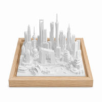 Bingkai Kayu Oak Grosir untuk Model Arsitektur 3D Bingkai Pajangan Kustom untuk Dekorasi Rumah Hadiah Kantor Bingkai Kayu OEM