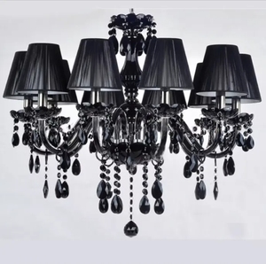 Lampes de lustre tendance Bougie de fumée noire Lustres en cristal uniques modernes à 11 lumières pour salle à manger - Product Image 5
