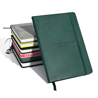 Carnet de notes A5 en cuir PU rigide avec logo personnalisé du fabricant, reliure cousue, journal de bureau professionnel avec sangle