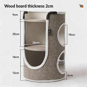 Tiragraffi per Gatti Salvaspazio per Appartamenti Piccoli, Cuccia per Gatti per Tutte le Stagioni, a Doppio Strato, con Secchio in Sisal, Roman Holiday - Product Image 3