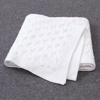 Versátil 100% algodón tejido Crochet Heirloom cochecito cuna Swaddle niño manta punto cuatro estaciones uso diseño perforado