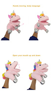 Marionnette en peluche douce pour enfants, licorne, fabrication sur mesure, vente chaude LK