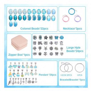 Premium 76pcs DIY Girls Stainless Steel Friendship Bracelet Making Kit Fashion Charms Jewelry Craft Set Colorful <b>Beads</b> for Kids - Product Image 5