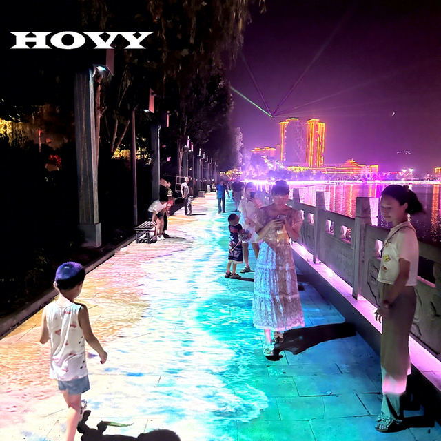 Hovy MOQ Projector Factory 1080p Interactive Ground Projection Games Auto Focus LCD Display Built-In