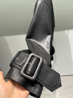 Manteau en peau de mouton pleine fleur de marque de créateur nordique, col en forme de entonnoir, veste de motard à jambes larges avec finition brillante