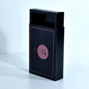 Boîte cadeau de bijoux en carton avec logo personnalisé Boîte de <span class=keywords><strong>dessin</strong></span> de collier Boîte de papier à tiroir coulissant avec mousse noire pour l'emballage de bijoux - Product Image 6