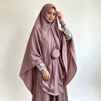 Ensemble Khimar Crinkle pour femmes, léger, sans repassage, tenue modeste, vêtements musulmans islamiques, longueur au sol