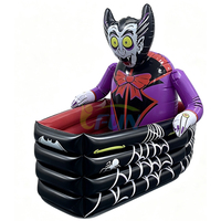 Glacière gonflable en forme de cercueil de vampire pour Halloween, seau à boissons gonflable, servant de présentoir de buffet alimentaire pour les fournitures de fête d'Halloween et la décoration extérieure