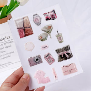 Logotipo personalizado de fábrica A6 hojas de corte de beso 3D resina epoxi funda de teléfono pegatina impresión impermeable cúpula regalo pegatinas - Product Image 4