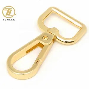 Golden Bag Fitting Accessories High Quality 3/4 Inch Adjustable Metal Buckle Pin 20mm Gold Snap Hook D Ring Clasp for Handbags