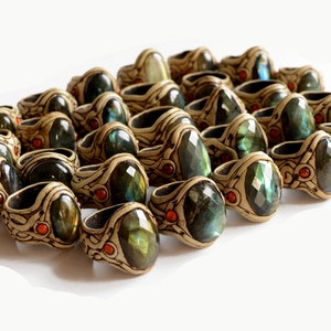 Bagues en argile polymère naturelle, taille labradorite, vente en gros, en argile Antique, bijoux à la mode - Product Image 4