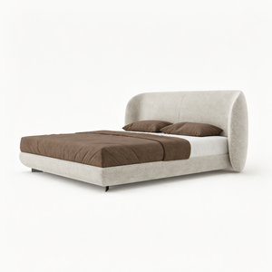 Luxury Upholstered <b>Bed</b> Soft Fabric Platform <b>Frame</b> Minimalist Modern Bedroom Furniture King <b>Size</b> - Product Image 4