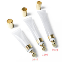 Tube cosmétique à 5 couches de 15 ml et 20 ml, tube souple à presser avec différents applicateurs en céramique de massage, tube de crème pour les yeux en alliage de zinc