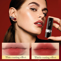 Rouge à lèvres mat velours SADOER 4g, Rouge brique, Brun chocolat, Cerise, 3 couleurs disponibles, OEM, Marque privée, Faible MOQ