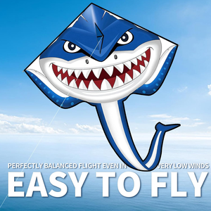 Cometa de Dibujos Animados de Animales, Tiburón, de Poliéster, Colorida, para Actividades al Aire Libre, Venta Directa de Fábrica, Personalizada, para Niños - Product Image 2