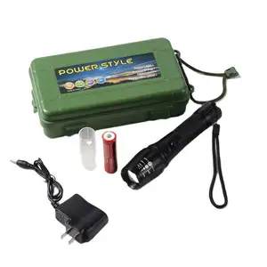 Free Sample Shockproof outdoor tactical Flashlight Rechargeable Battery and Charger or with carry case