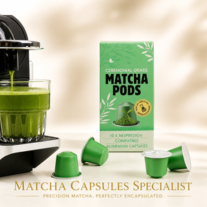 Capsules de Matcha Première Récolte Compatibles avec les Machines Nespresso – Thé Vert Bio Authentique Broyé à la Pierre – Approvisionnement en Dosettes - Product Image 4