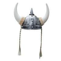 Casque Viking avec cornes pour adulte en plastique nordique barbare guerrier chapeau médiéval Viking Costume drôle Halloween fête chapeau