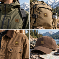 Écussons personnalisés en TPU 3D effet cuir texturé, badges dorés métalliques, patchs logo gaufrés thermocollants pour casquettes, chapeaux et accessoires de sacs