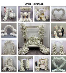 Alte file bianche lisce di <span class=keywords><strong>fiori</strong></span> sono usate come <span class=keywords><strong>fiori</strong></span> del corridoio per decorare il bordo del palcoscenico del matrimonio - Product Image 6