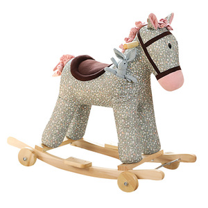 <span class=keywords><strong>Cheval</strong></span> à <span class=keywords><strong>bascule</strong></span> en peluche certifié sûr pour les tout-petits - Jouet à roulettes réglable pour l'intérieur et l'extérieur, cadeau idéal pour le 1er anniversaire et la fête prénatale - Product Image 5