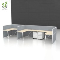 Système de bureaux modulaires en L IULTRA moderne avec armoire de rangement au design écologique et poste de travail autonome