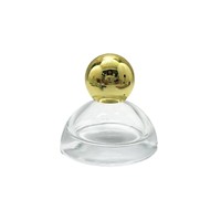 Bouteille de parfum en verre à base lourde transparente personnalisée entonnoir semi-circulaire bouchon en bois goutte oculaire plate estampage à chaud conception créative