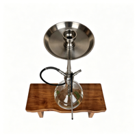 OEM/ODM Ensemble Chicha Moderne de Luxe en Acier Inoxydable Argenté de 85 cm avec 4 Ports pour Tuyaux, pour Salons et Fêtes