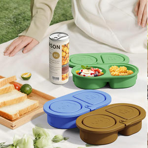 Boîte à sauce double compartiment en silicone personnalisée, boîte à collation portable avec couvercle, boîte bento sans odeur de qualité alimentaire pour condiments et sauces - Product Image 4