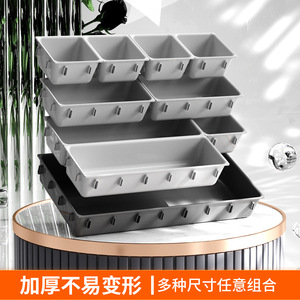 <b>Drawer</b> Organizer Rectangular Wall Mounted <b>Stackable</b> <b>Storage</b> Box For Kitchen Cosmetics Tools Gray White Black 6084 - Product Image 5