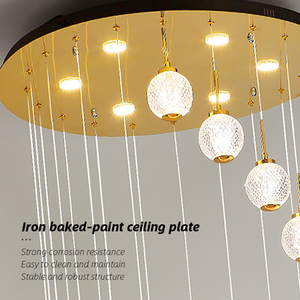 Lampadario <span class=keywords><strong>a</strong></span> <span class=keywords><strong>LED</strong></span> appeso regolabile per scala in edifici Duplex, ville e soffitte. - Product Image 3