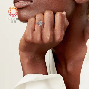Кольцо из белого золота с бриллиантами 18 К, обручальное кольцо с овальным бриллиантом, обручальное кольцо с бриллиантами с ореолом