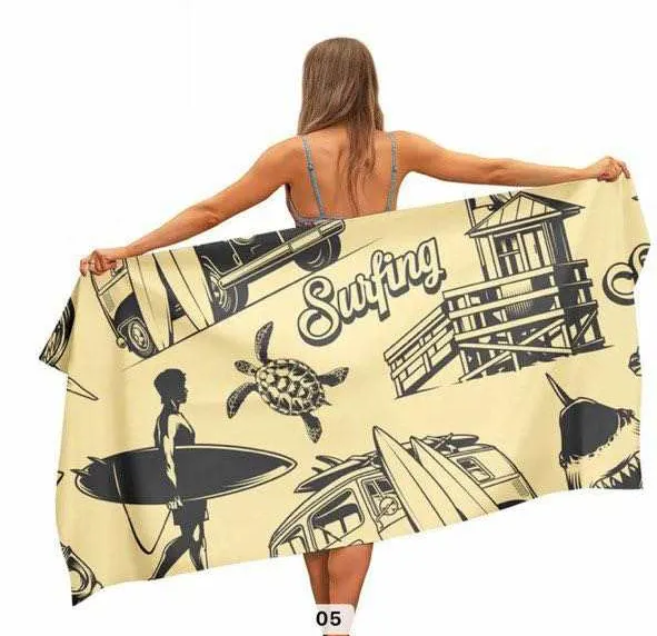 Toalla de Playa Grande con estampado Hawaiano de surfista de moda en stock a precio de fábrica