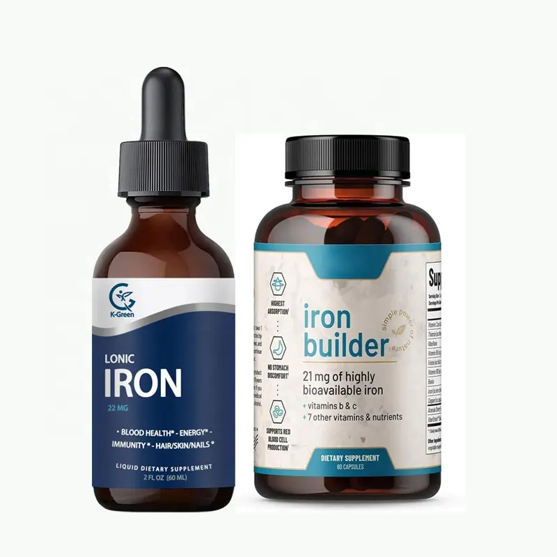 OEM Liquid Ionic Iron Nahrungs ergänzungs mittel Tropfen 22 mg Eisen unterstützt kognitive Funktion Energie Immunsystem