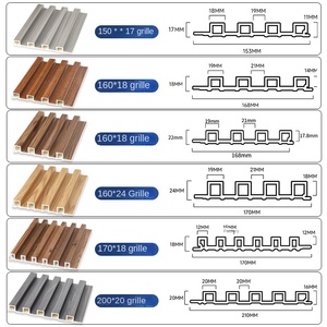 Panneau mural 3D en WPC à grain de <span class=keywords><strong>bois</strong></span> pour design intérieur <span class=keywords><strong>d</strong></span>'hôtel de luxe, étanche, facile à installer, revêtement mural <span class=keywords><strong>d</strong></span>écoratif cannelé - Product Image 6