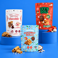 Sachet d'emballage alimentaire personnalisé en aluminium, type stand-up, avec fermeture éclair refermable, trou de suspension et impression sur le dessous